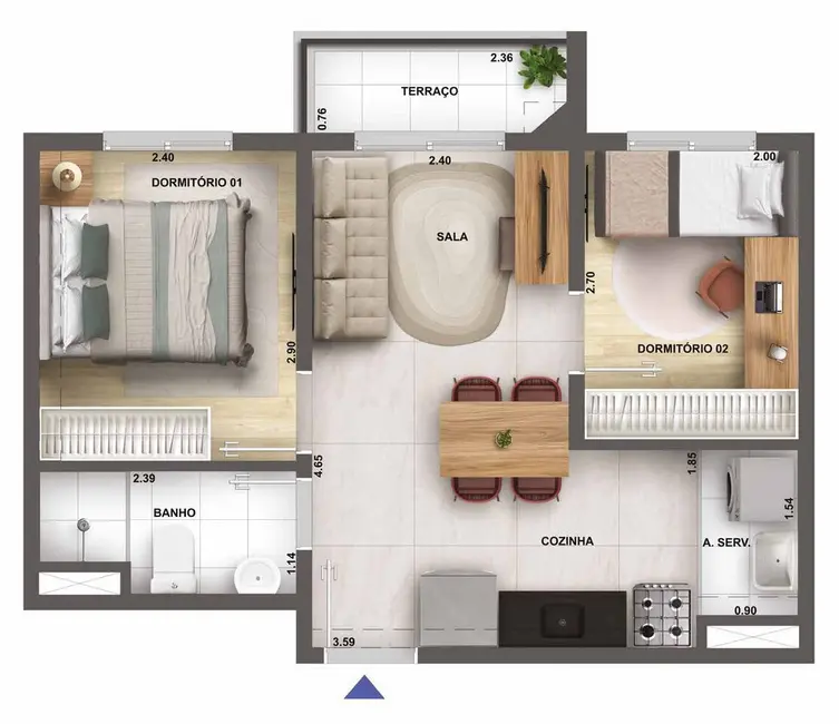 Foto 5 de Apartamento com 2 quartos à venda, 36m2 em Vila Leopoldina, São Paulo - SP