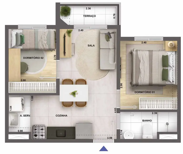 Foto 1 de Apartamento com 2 quartos à venda, 36m2 em Vila Leopoldina, São Paulo - SP