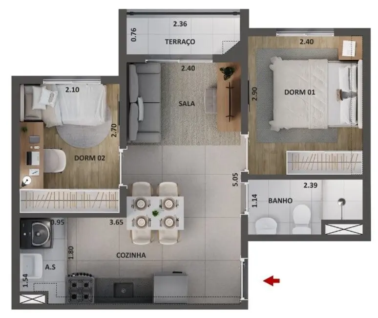 Apartamento com 2 quartos à venda, 45m2 em Lapa, São Paulo - SP - imagem 5 Foto 5 de Apartamento com 2 quartos à venda, 45m2 em Lapa, São Paulo - SP