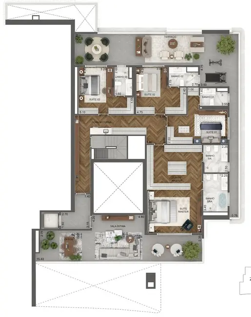 Cobertura com 4 quartos à venda, 708m2 em Jardim Guedala, São Paulo - SP - imagem 9 Foto 9 de Cobertura com 4 quartos à venda, 708m2 em Jardim Guedala, São Paulo - SP