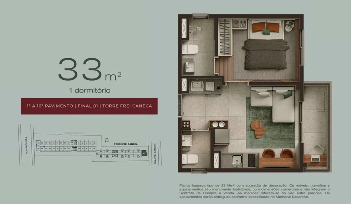 Foto 2 de Apartamento com 1 quarto à venda, 40m2 em Consolação, São Paulo - SP