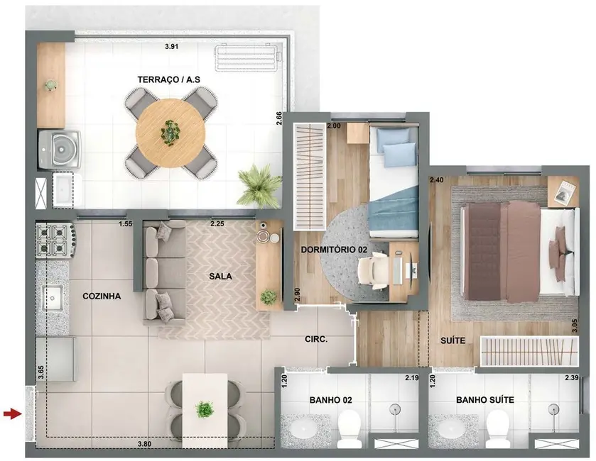 Foto 5 de Apartamento com 2 quartos à venda, 39m2 em Vila Carrão, São Paulo - SP