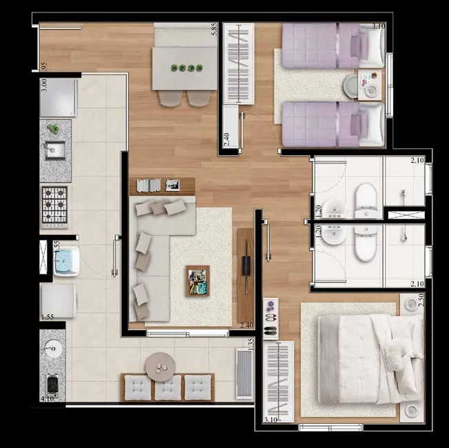 Foto 3 de Apartamento com 3 quartos à venda, 97m2 em Moema, São Paulo - SP