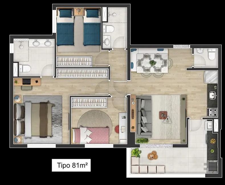 Apartamento com 2 quartos à venda, 63m2 em Barueri - SP - imagem 2 Foto 2 de Apartamento com 2 quartos à venda, 63m2 em Barueri - SP