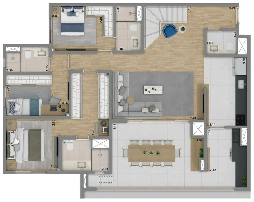 Apartamento com 4 quartos à venda, 119m2 em Freguesia do Ó, São Paulo - SP - imagem 8 Foto 8 de Apartamento com 4 quartos à venda, 119m2 em Freguesia do Ó, São Paulo - SP