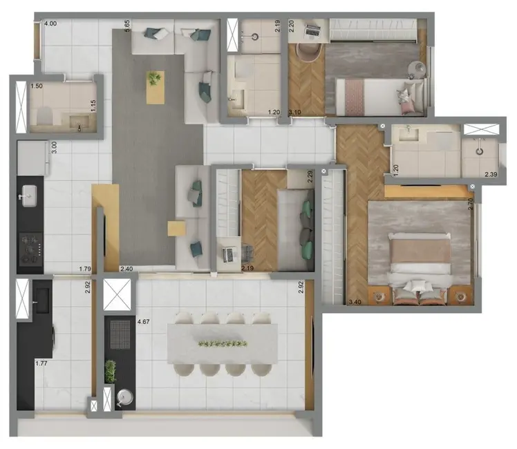 Apartamento com 4 quartos à venda, 119m2 em Freguesia do Ó, São Paulo - SP - imagem 9 Foto 9 de Apartamento com 4 quartos à venda, 119m2 em Freguesia do Ó, São Paulo - SP