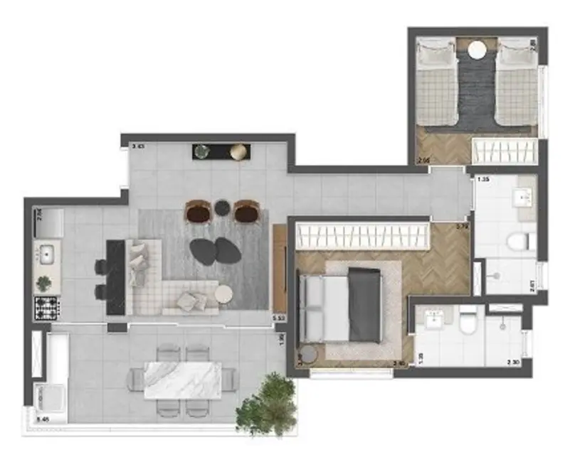 Foto 1 de Apartamento com 2 quartos à venda, 66m2 em Brooklin Paulista, São Paulo - SP