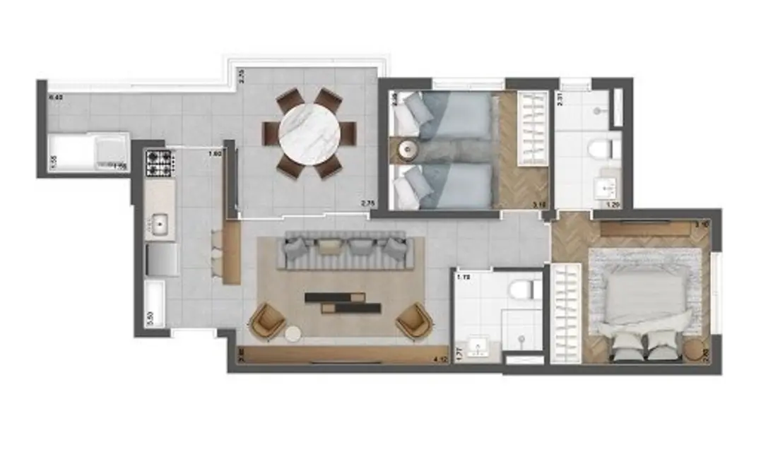 Foto 5 de Apartamento com 2 quartos à venda, 66m2 em Brooklin Paulista, São Paulo - SP