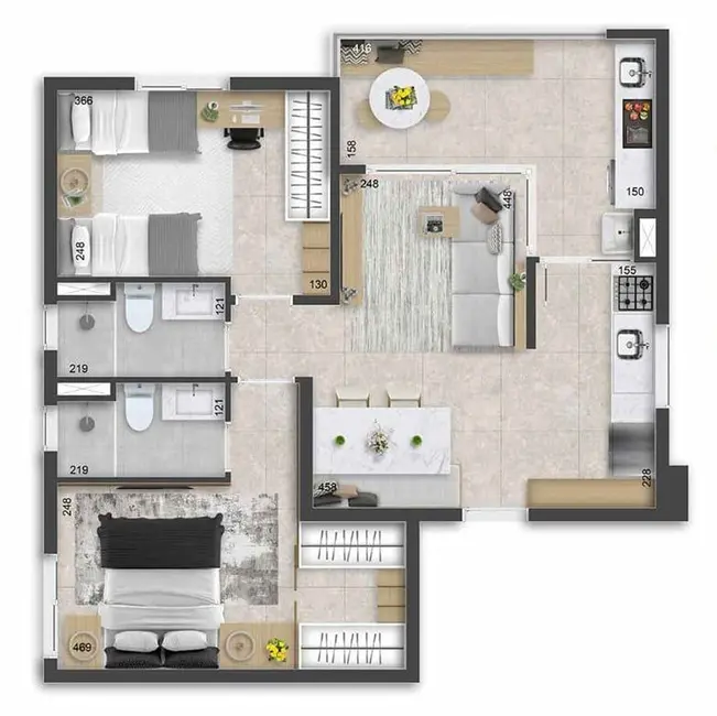 Apartamento com 2 quartos à venda, 94m2 em - SP - imagem 9 Foto 9 de Apartamento com 2 quartos à venda, 94m2 em - SP