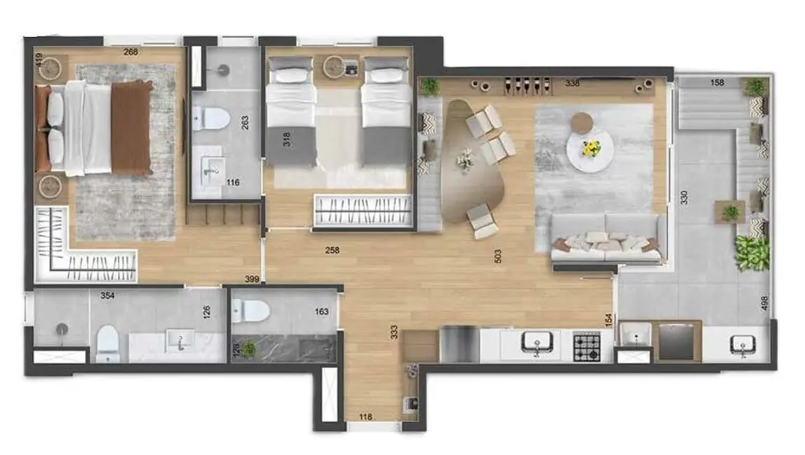 Apartamento com 2 quartos à venda, 64m2 em - SP - imagem 3 Foto 3 de Apartamento com 2 quartos à venda, 64m2 em - SP