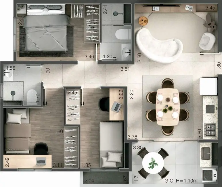 Apartamento com 3 quartos à venda, 64m2 em Vila Yara, Osasco - SP - imagem 6 Foto 6 de Apartamento com 3 quartos à venda, 64m2 em Vila Yara, Osasco - SP