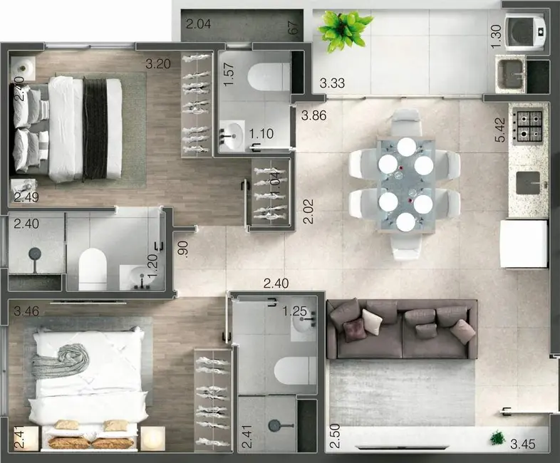 Apartamento com 3 quartos à venda, 64m2 em Vila Yara, Osasco - SP - imagem 7 Foto 7 de Apartamento com 3 quartos à venda, 64m2 em Vila Yara, Osasco - SP
