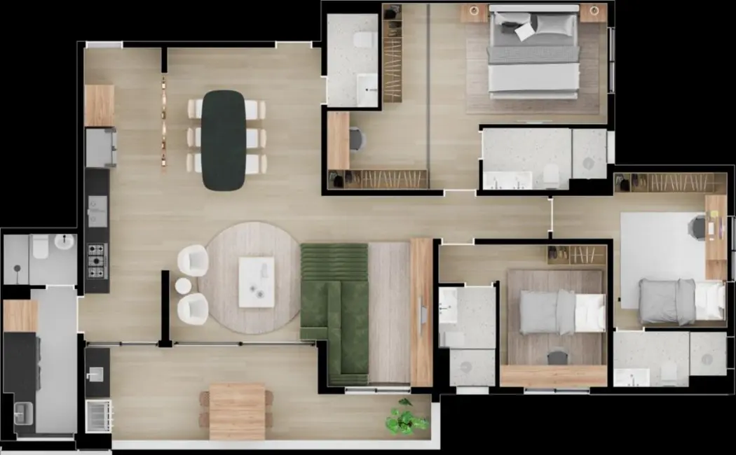 Apartamento com 3 quartos à venda, 150m2 em Tamboré, Santana De Parnaiba - SP - imagem 4 Foto 4 de Apartamento com 3 quartos à venda, 150m2 em Tamboré, Santana De Parnaiba - SP