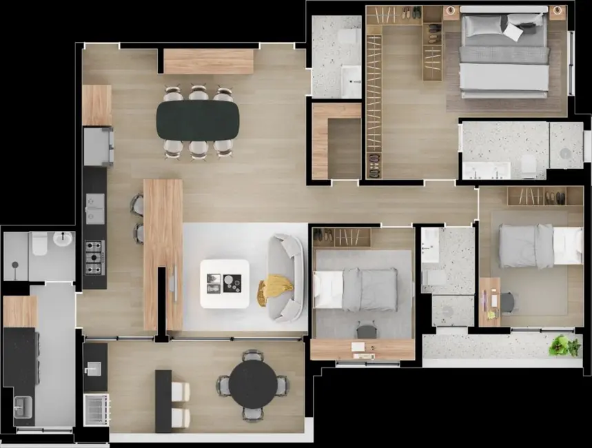 Apartamento com 3 quartos à venda, 150m2 em Tamboré, Santana De Parnaiba - SP - imagem 6 Foto 6 de Apartamento com 3 quartos à venda, 150m2 em Tamboré, Santana De Parnaiba - SP