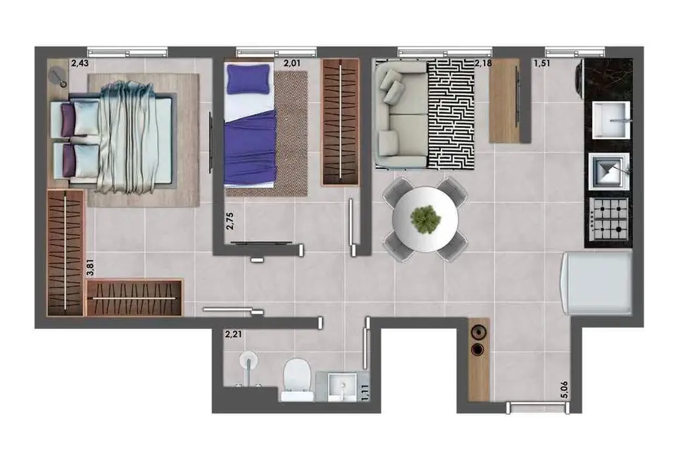 Foto 5 de Apartamento com 2 quartos à venda, 44m2 em Vila São João, Guarulhos - SP