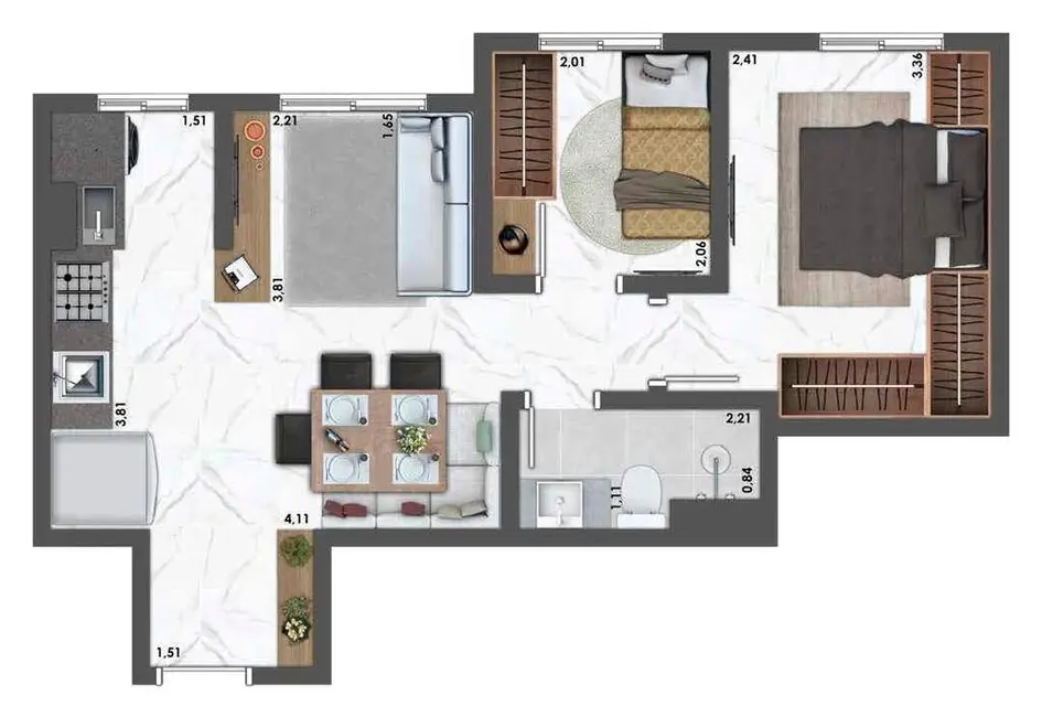 Foto 4 de Apartamento com 2 quartos à venda, 44m2 em Vila São João, Guarulhos - SP