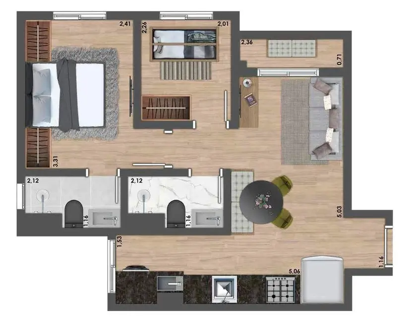 Foto 3 de Apartamento com 2 quartos à venda, 44m2 em Vila São João, Guarulhos - SP