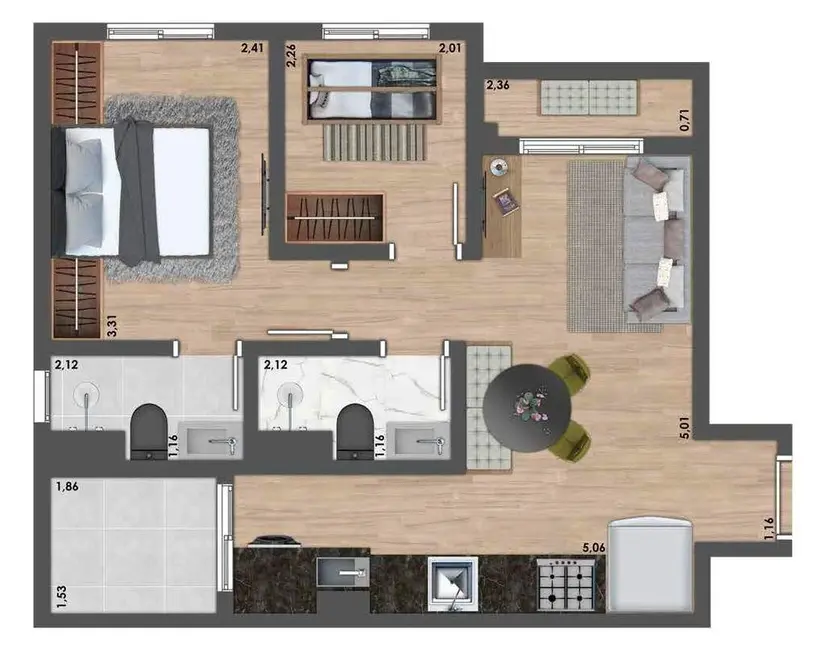 Foto 6 de Apartamento com 2 quartos à venda, 44m2 em Vila São João, Guarulhos - SP