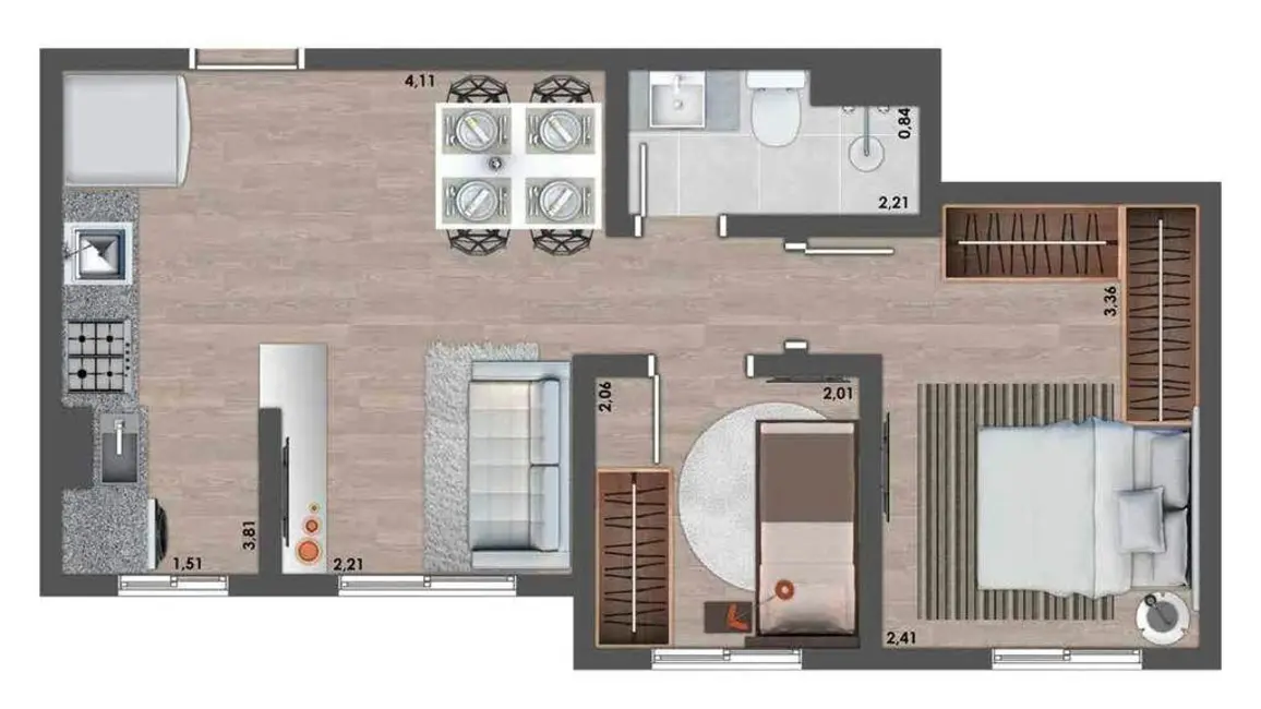 Foto 2 de Apartamento com 2 quartos à venda, 44m2 em Vila São João, Guarulhos - SP