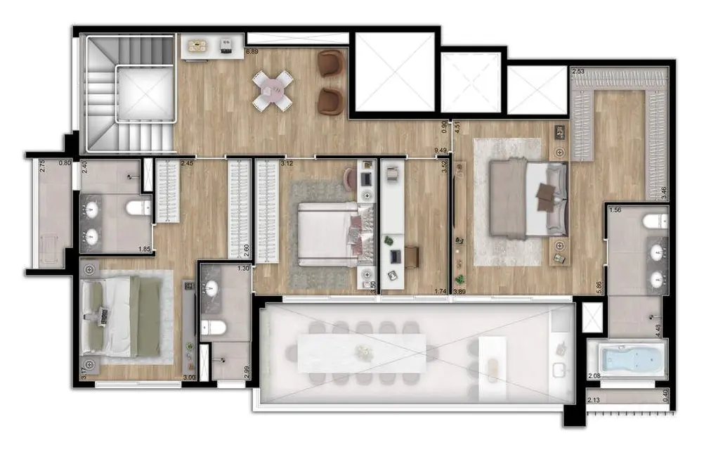 Foto 9 de Apartamento com 5 quartos à venda, 337m2 em Brooklin Paulista, São Paulo - SP
