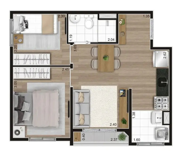 Foto 3 de Apartamento com 2 quartos à venda, 37m2 em Vila Ema, São Paulo - SP