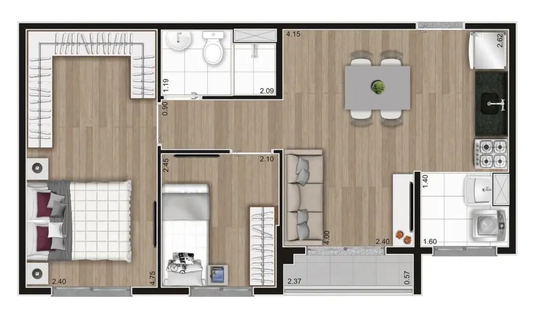 Apartamento com 2 quartos à venda, 38m2 em Centro, Diadema - SP - imagem 4 Foto 4 de Apartamento com 2 quartos à venda, 38m2 em Centro, Diadema - SP
