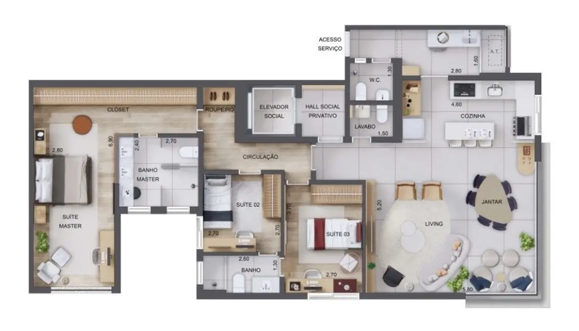 Foto 4 de Apartamento com 3 quartos à venda, 126m2 em Perdizes, São Paulo - SP