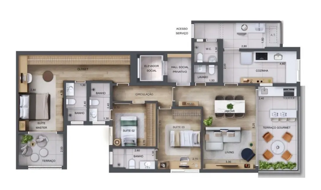 Foto 2 de Apartamento com 3 quartos à venda, 126m2 em Perdizes, São Paulo - SP