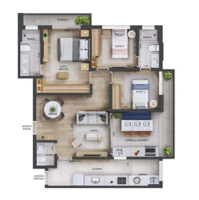 Foto 3 de Apartamento com 3 quartos à venda, 126m2 em Perdizes, São Paulo - SP