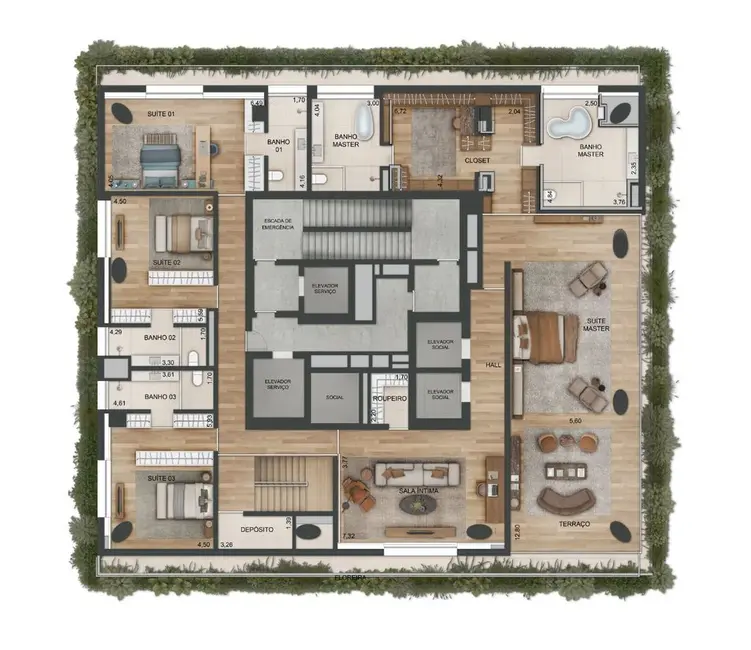 Apartamento com 4 quartos à venda, 528m2 em Cerqueira César, São Paulo - SP - imagem 4 Foto 4 de Apartamento com 4 quartos à venda, 528m2 em Cerqueira César, São Paulo - SP