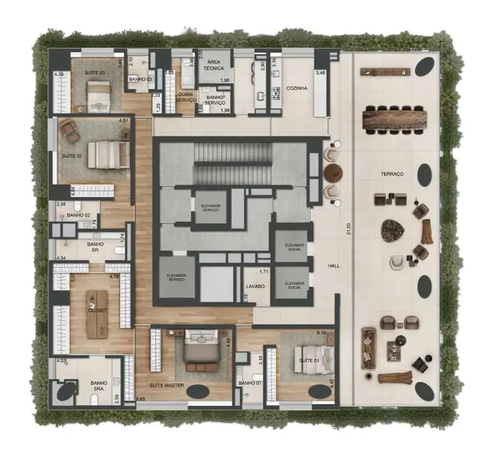 Apartamento com 4 quartos à venda, 528m2 em Cerqueira César, São Paulo - SP - imagem 7 Foto 7 de Apartamento com 4 quartos à venda, 528m2 em Cerqueira César, São Paulo - SP