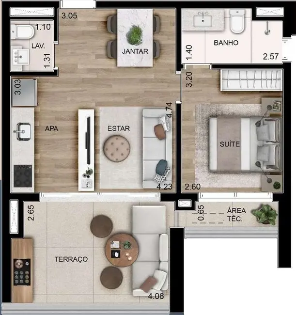 Apartamento com 1 quarto à venda, 53m2 em Higienópolis, São Paulo - SP - imagem 3 Foto 3 de Apartamento com 1 quarto à venda, 53m2 em Higienópolis, São Paulo - SP
