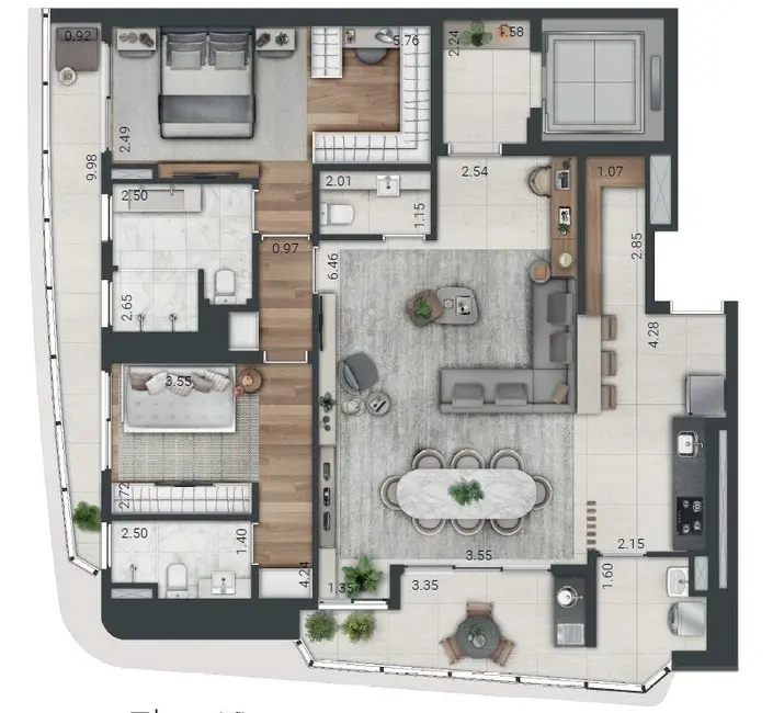 Foto 2 de Apartamento com 3 quartos à venda, 288m2 em Real Parque, São Paulo - SP