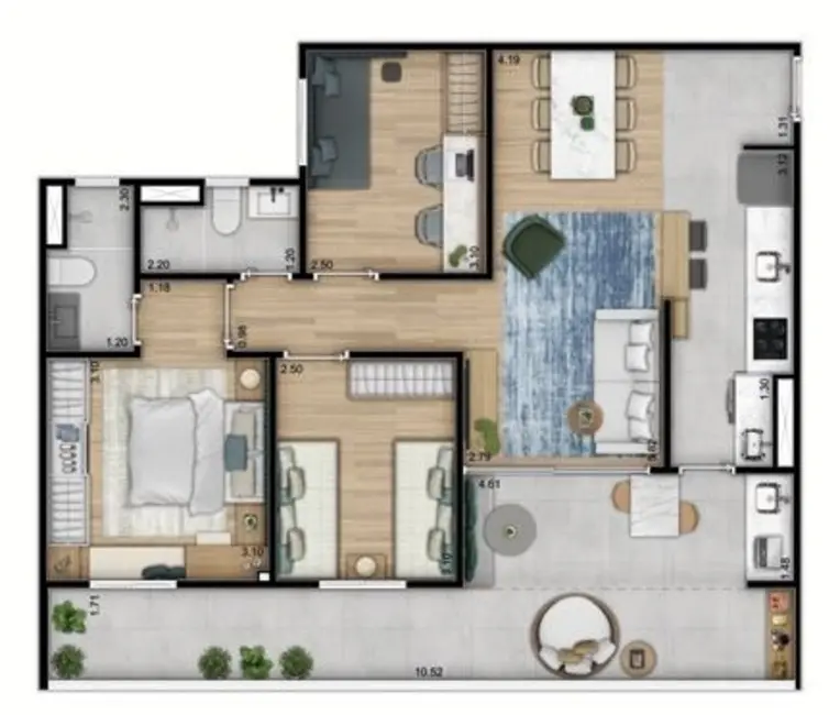 Apartamento com 2 quartos à venda, 75m2 em Loteamento Residencial Vila Bella Dom Pedro, Campinas - SP - imagem 3 Foto 3 de Apartamento com 2 quartos à venda, 75m2 em Loteamento Residencial Vila Bella Dom Pedro, Campinas - SP
