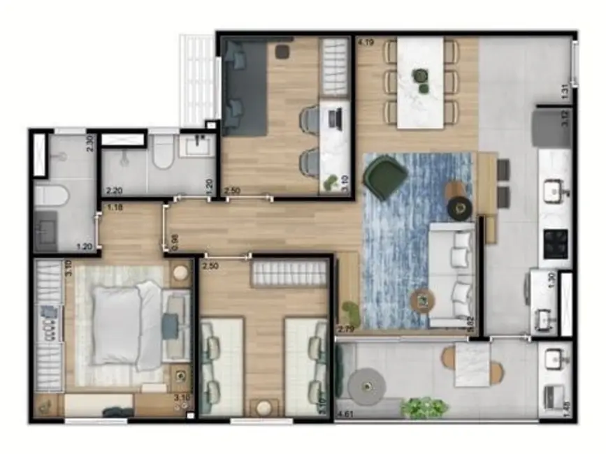 Apartamento com 2 quartos à venda, 75m2 em Loteamento Residencial Vila Bella Dom Pedro, Campinas - SP - imagem 1 Foto 1 de Apartamento com 2 quartos à venda, 75m2 em Loteamento Residencial Vila Bella Dom Pedro, Campinas - SP