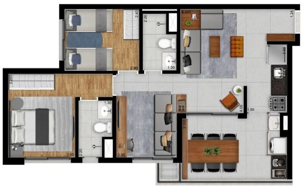 Apartamento com 3 quartos à venda, 68m2 em Vila Clementino, São Paulo - SP - imagem 7 Foto 7 de Apartamento com 3 quartos à venda, 68m2 em Vila Clementino, São Paulo - SP