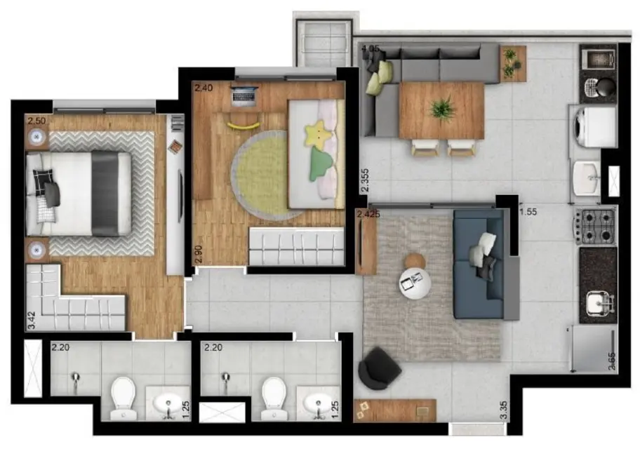Apartamento com 3 quartos à venda, 68m2 em Vila Clementino, São Paulo - SP - imagem 2 Foto 2 de Apartamento com 3 quartos à venda, 68m2 em Vila Clementino, São Paulo - SP