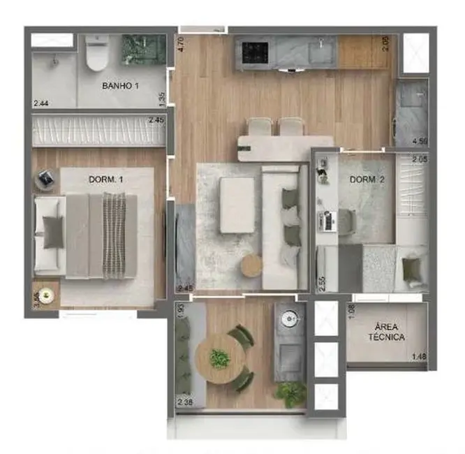 Foto 8 de Apartamento com 2 quartos à venda, 69m2 em Vila Monte Alegre, São Paulo - SP