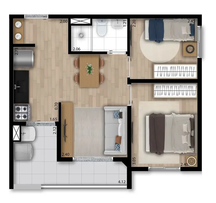 Foto 2 de Apartamento com 2 quartos à venda, 41m2 em Liberdade, São Paulo - SP