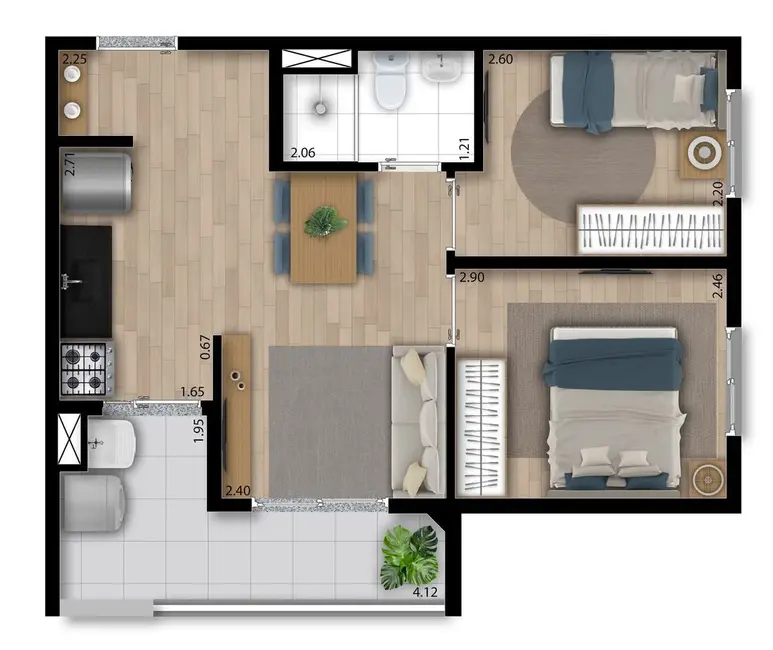 Foto 3 de Apartamento com 2 quartos à venda, 41m2 em Liberdade, São Paulo - SP