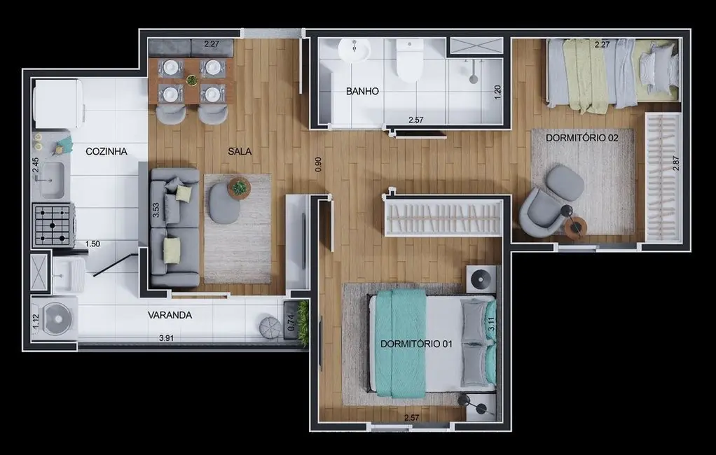 Foto 1 de Apartamento com 1 quarto à venda, 29m2 em Jaguaribe, Osasco - SP