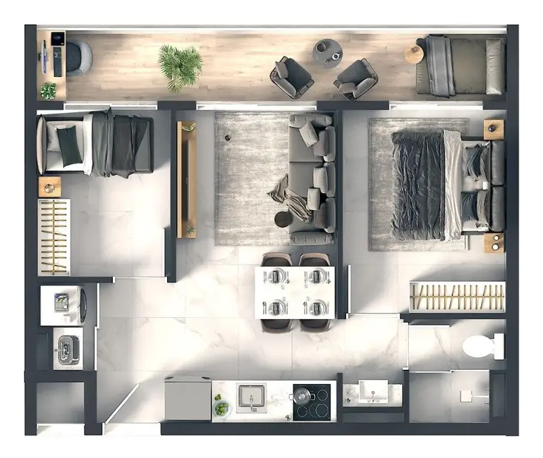 Apartamento com 1 quarto à venda, 33m2 em Morumbi, São Paulo - SP - imagem 2 Foto 2 de Apartamento com 1 quarto à venda, 33m2 em Morumbi, São Paulo - SP