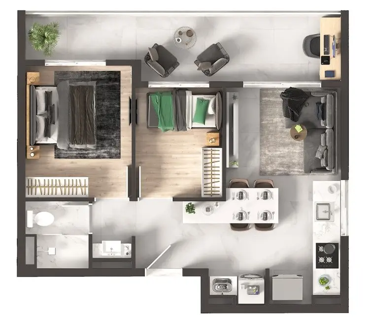 Apartamento com 1 quarto à venda, 33m2 em Morumbi, São Paulo - SP - imagem 3 Foto 3 de Apartamento com 1 quarto à venda, 33m2 em Morumbi, São Paulo - SP