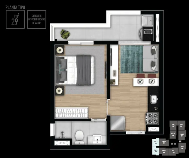 Apartamento com 2 quartos à venda, 39m2 em Mirandópolis, São Paulo - SP - imagem 6 Foto 6 de Apartamento com 2 quartos à venda, 39m2 em Mirandópolis, São Paulo - SP