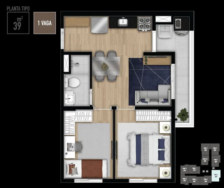 Apartamento com 2 quartos à venda, 39m2 em Mirandópolis, São Paulo - SP - imagem 5 Foto 5 de Apartamento com 2 quartos à venda, 39m2 em Mirandópolis, São Paulo - SP