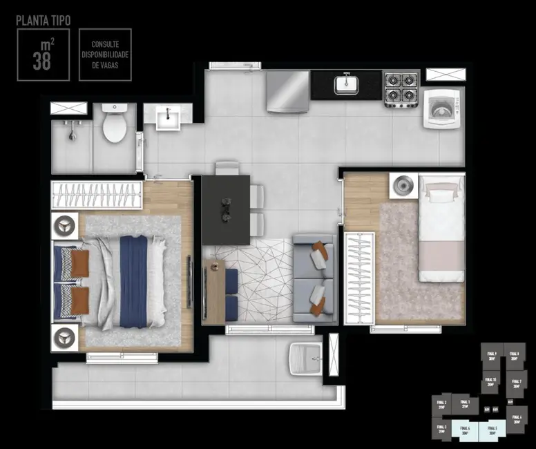 Apartamento com 2 quartos à venda, 39m2 em Mirandópolis, São Paulo - SP - imagem 2 Foto 2 de Apartamento com 2 quartos à venda, 39m2 em Mirandópolis, São Paulo - SP