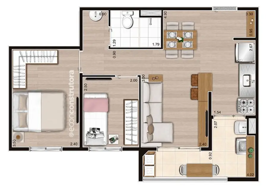 Apartamento com 2 quartos à venda, 47m2 em Vila das Bandeiras, Guarulhos - SP - imagem 2 Foto 2 de Apartamento com 2 quartos à venda, 47m2 em Vila das Bandeiras, Guarulhos - SP