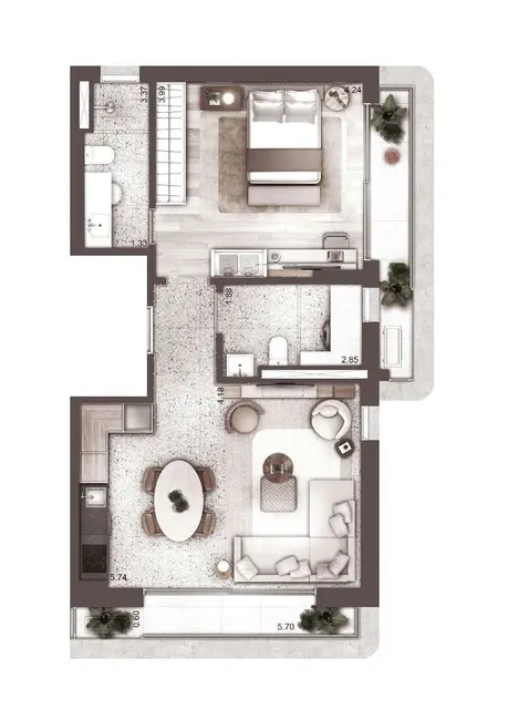 Apartamento com 2 quartos à venda, 91m2 em Higienópolis, São Paulo - SP - imagem 5 Foto 5 de Apartamento com 2 quartos à venda, 91m2 em Higienópolis, São Paulo - SP