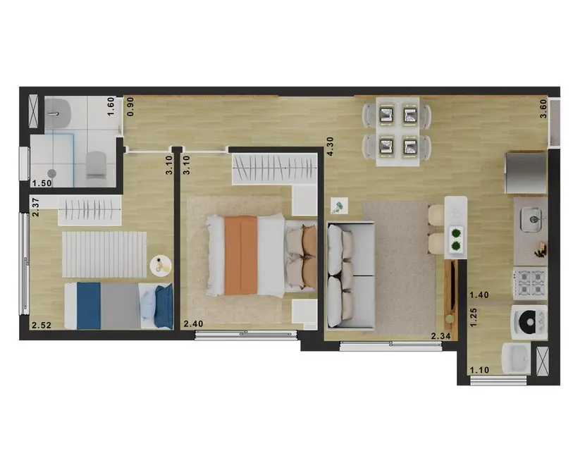 Foto 1 de Apartamento com 2 quartos à venda, 42m2 em Mooca, São Paulo - SP