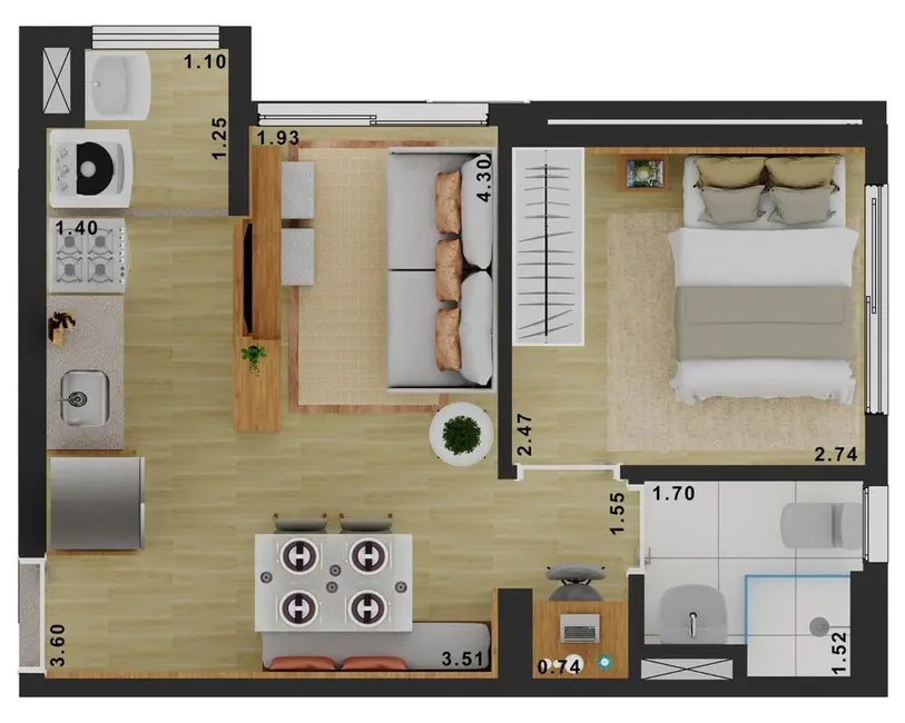Foto 3 de Apartamento com 2 quartos à venda, 42m2 em Mooca, São Paulo - SP